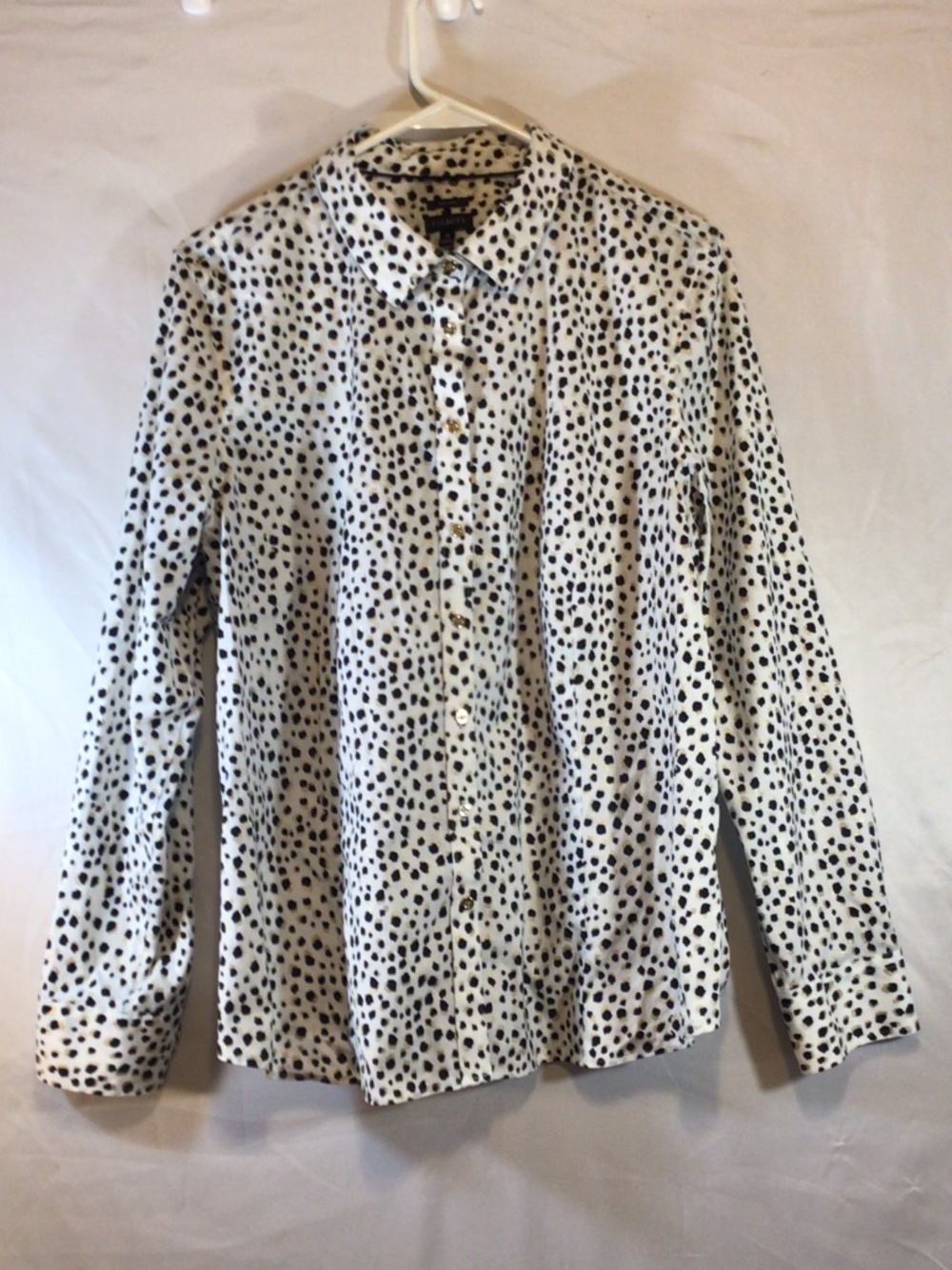 Talbots Animal Print Button Up Shirt 18 Non Iron Career Travel Mob Wife Polished